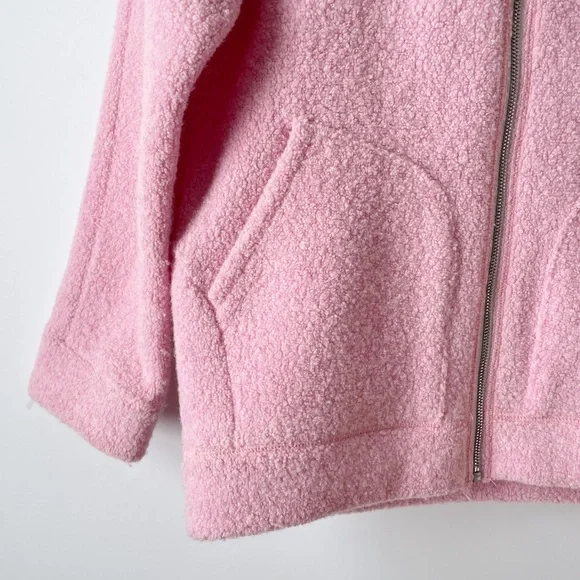 lululemon  so sherpa hooded fleece jacket in heathered pink haze, size 4 - Picture 14 of 14